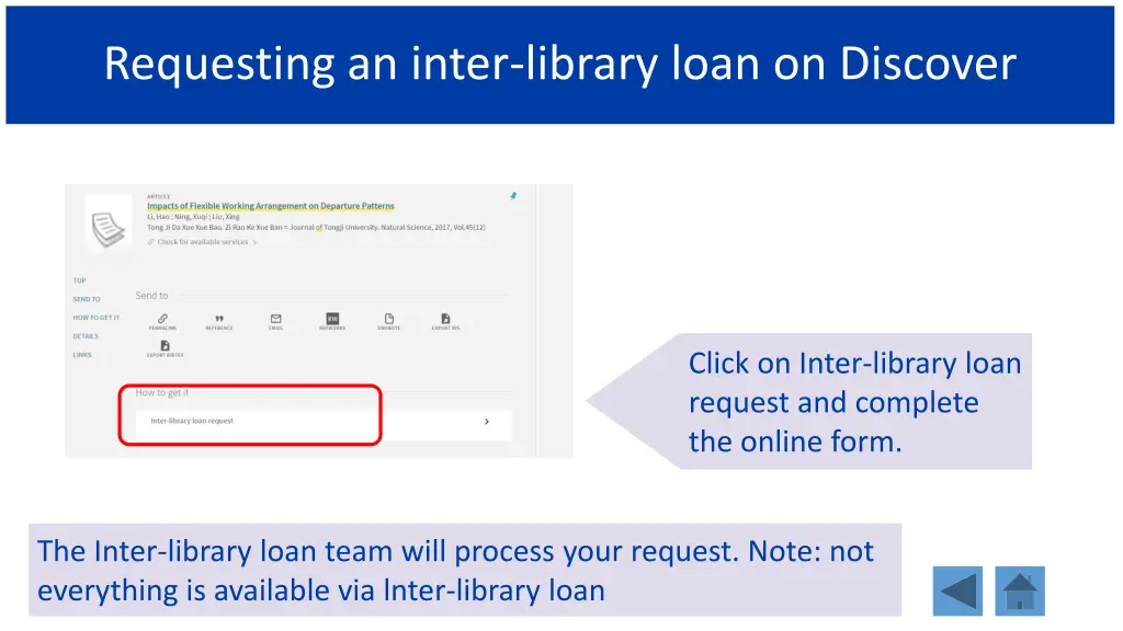 requesting an inter library loan on discover 3