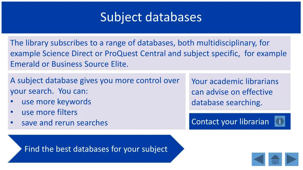 subject databases