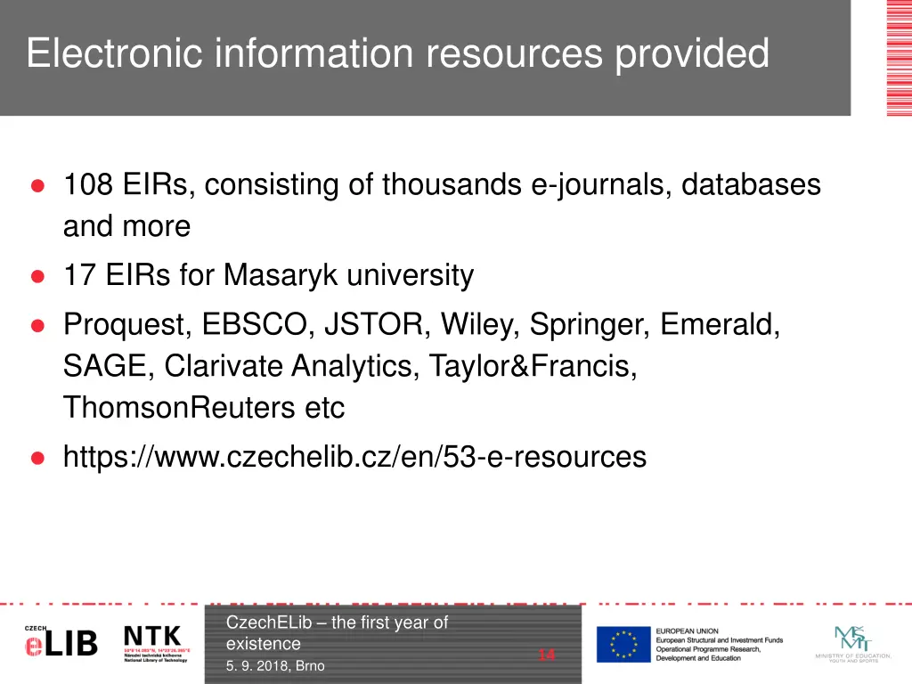 electronic information resources provided