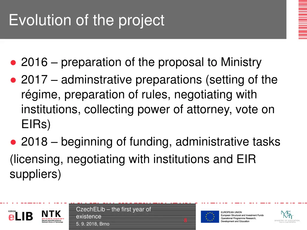 evolution of the project 1