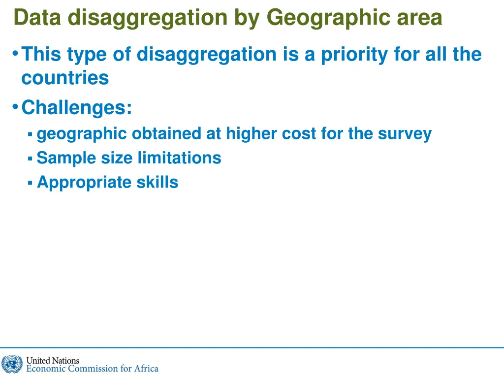 data disaggregation by geographic area 1