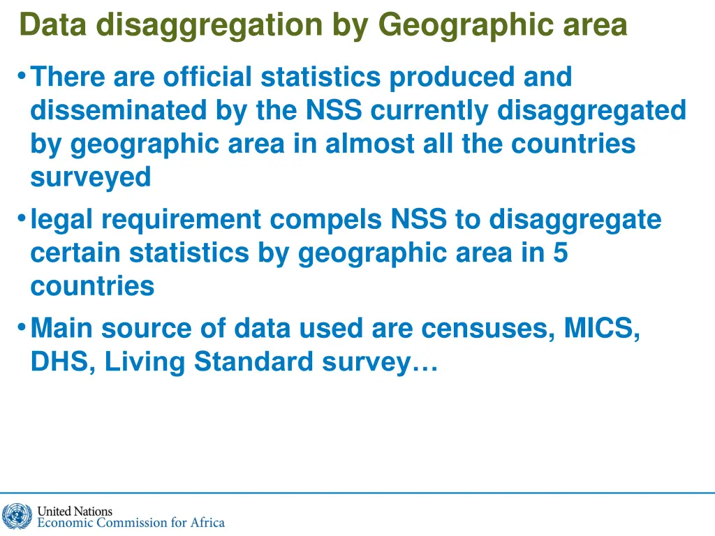 data disaggregation by geographic area
