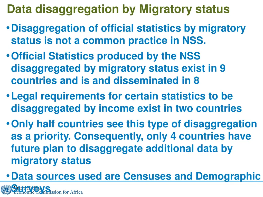 data disaggregation by migratory status