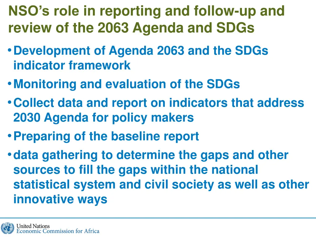 nso s role in reporting and follow up and review