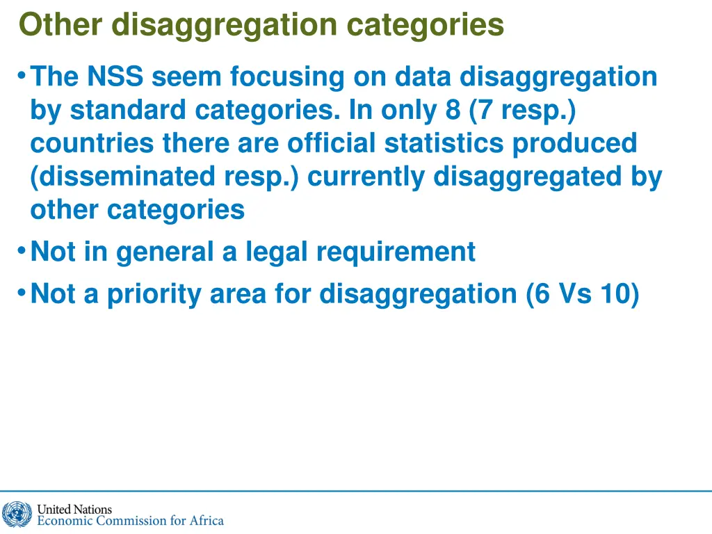 other disaggregation categories