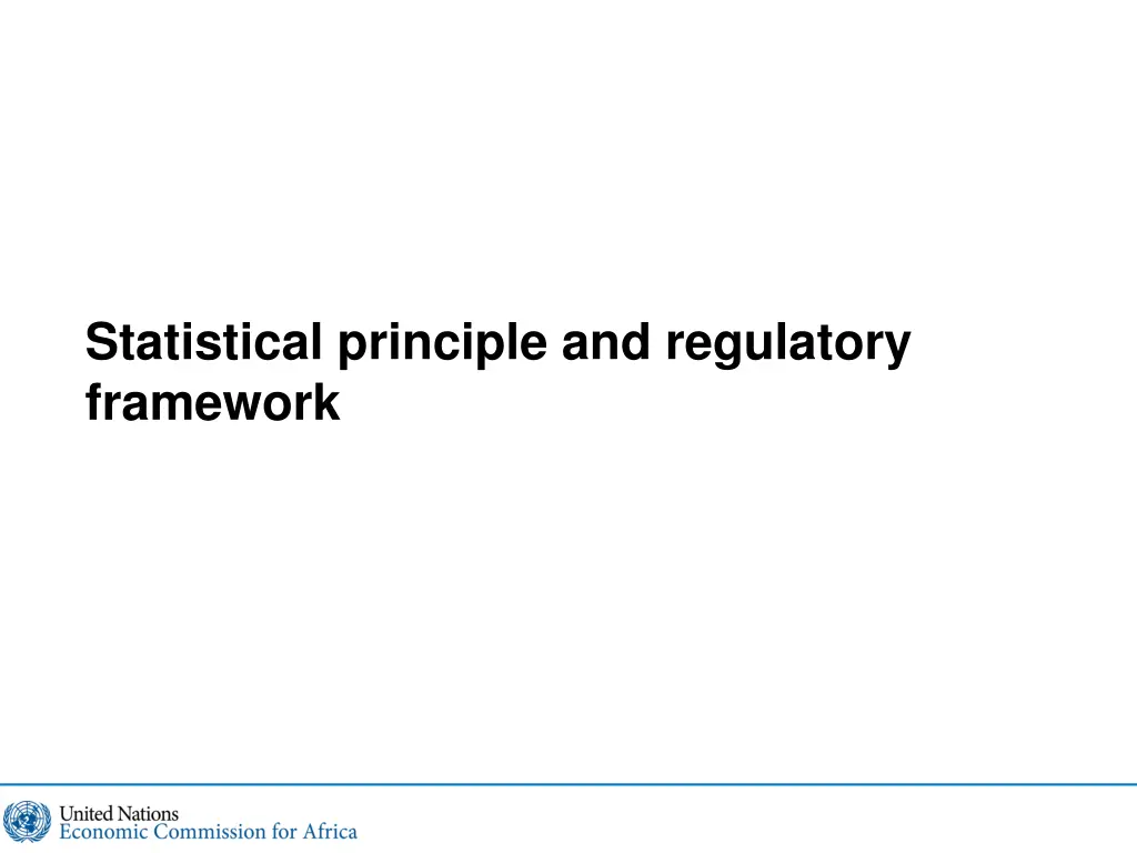 statistical principle and regulatory framework