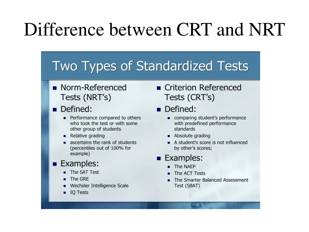 difference between crt and nrt