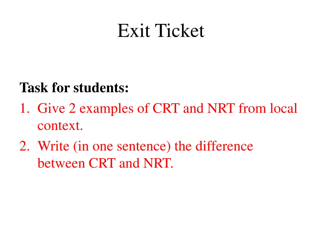 exit ticket