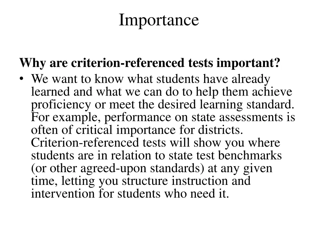 importance