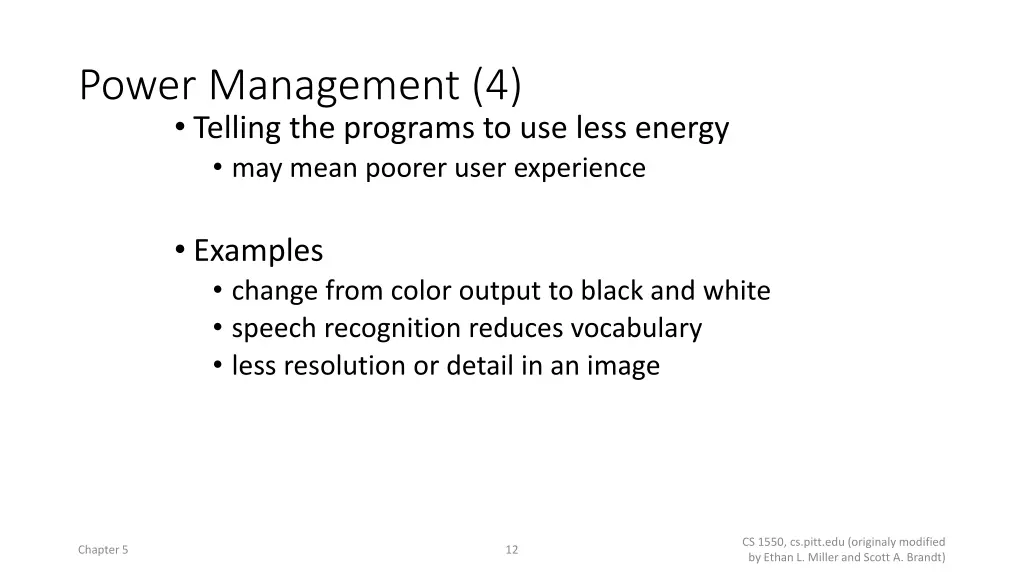 power management 4 telling the programs