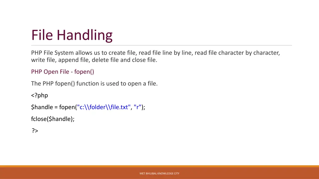 file handling