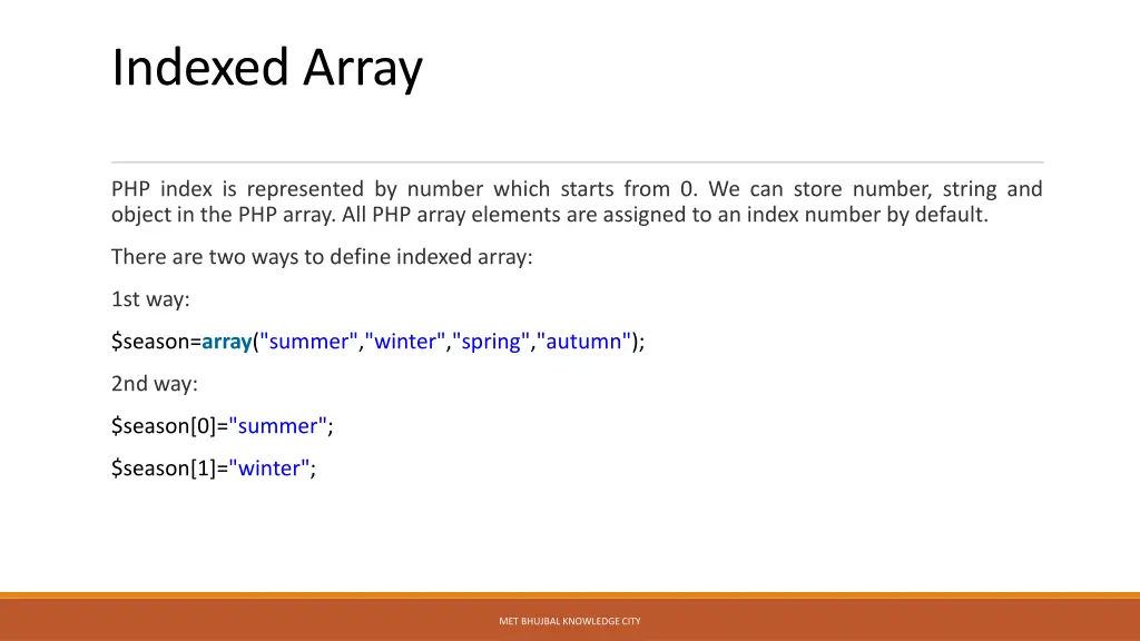 indexed array
