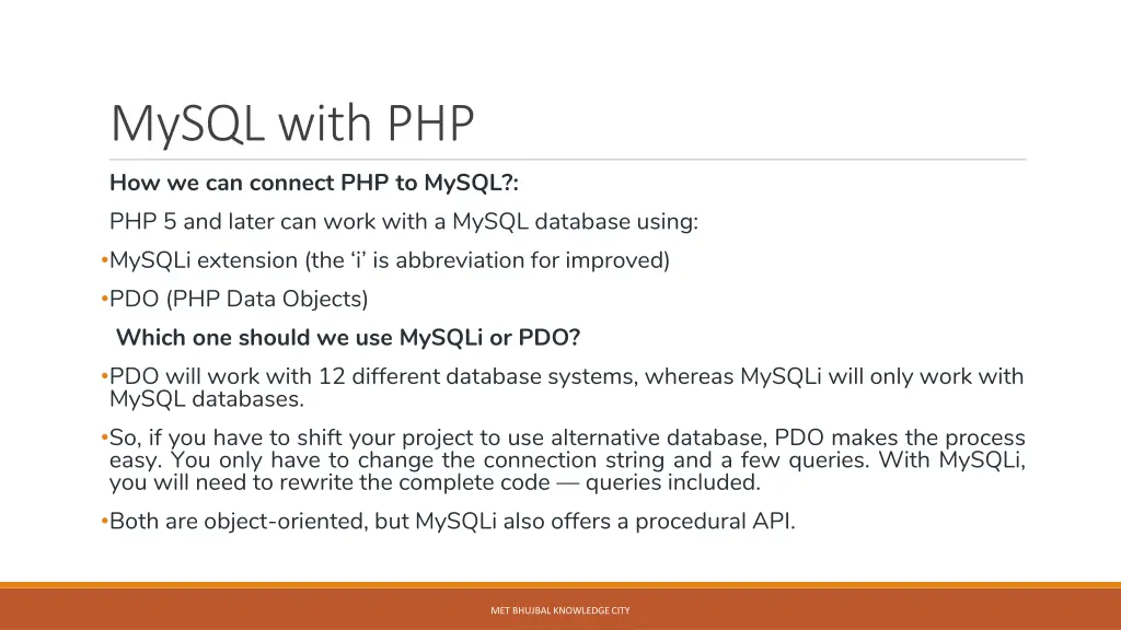mysql with php