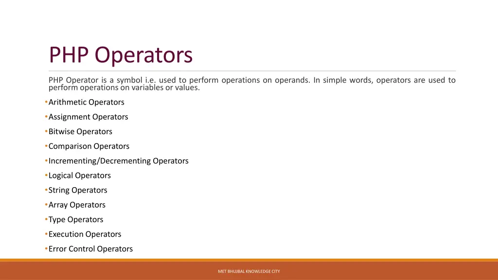 php operators