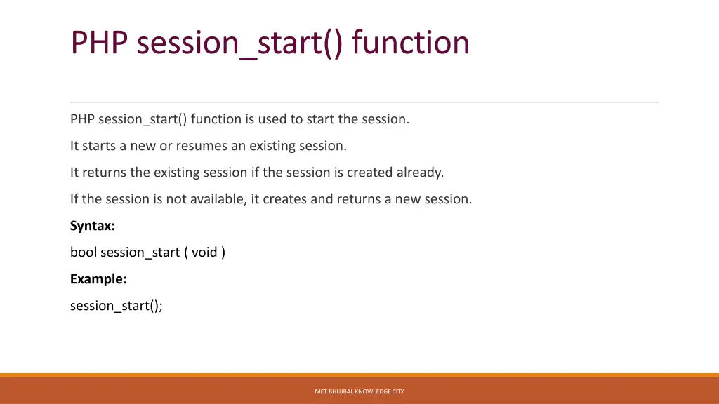 php session start function