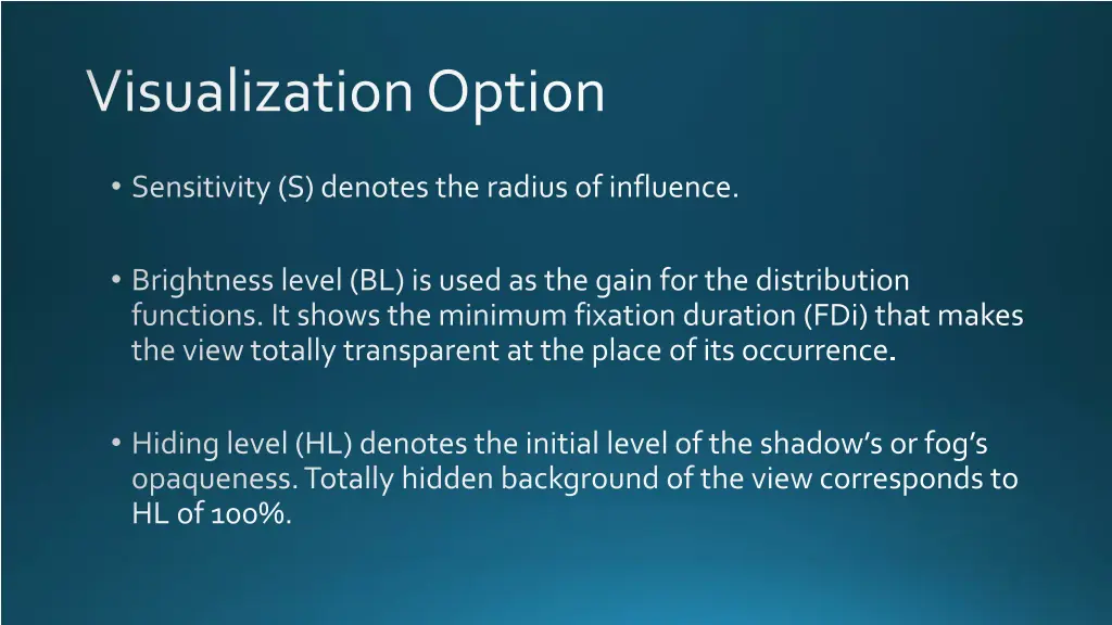 visualization option