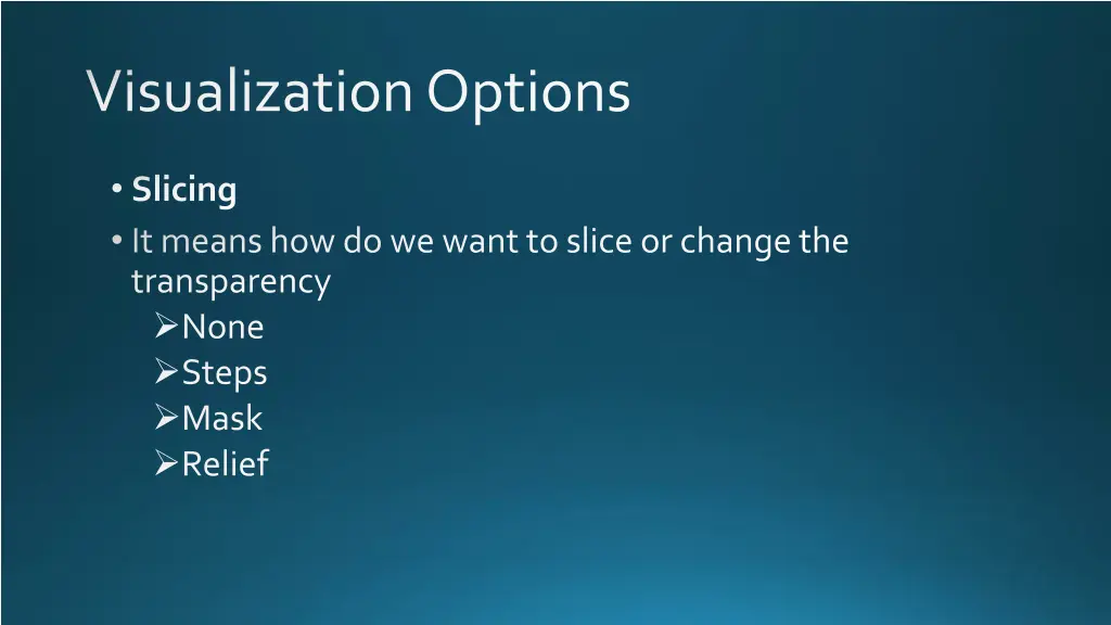 visualization options 1