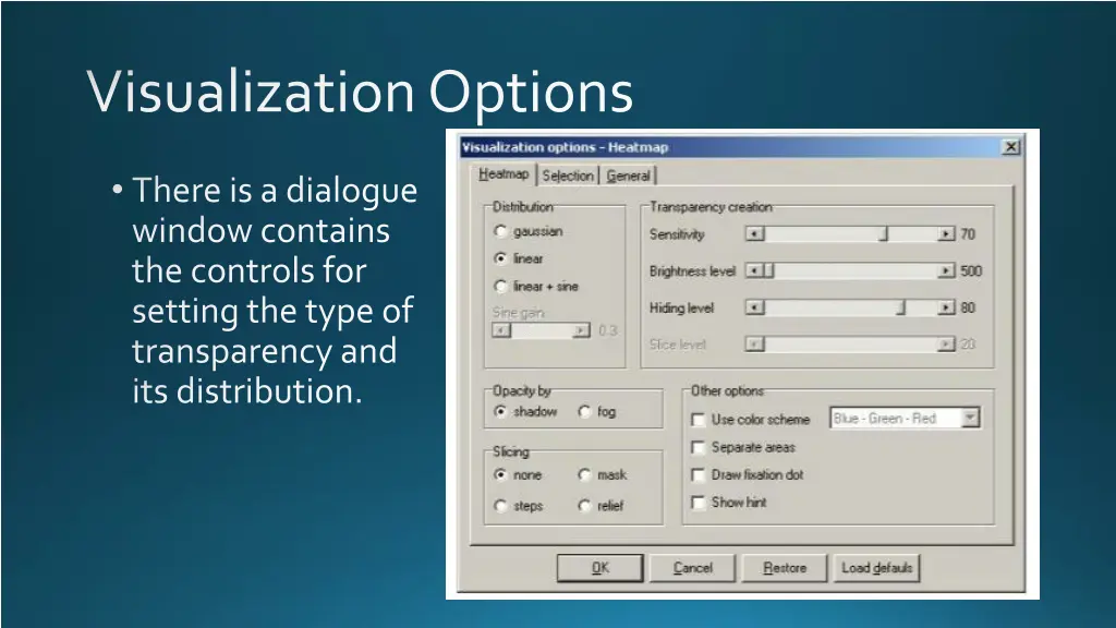 visualization options