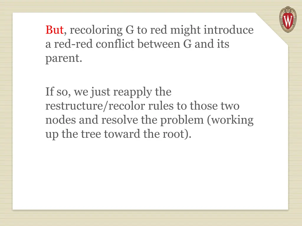 but recoloring g to red might introduce