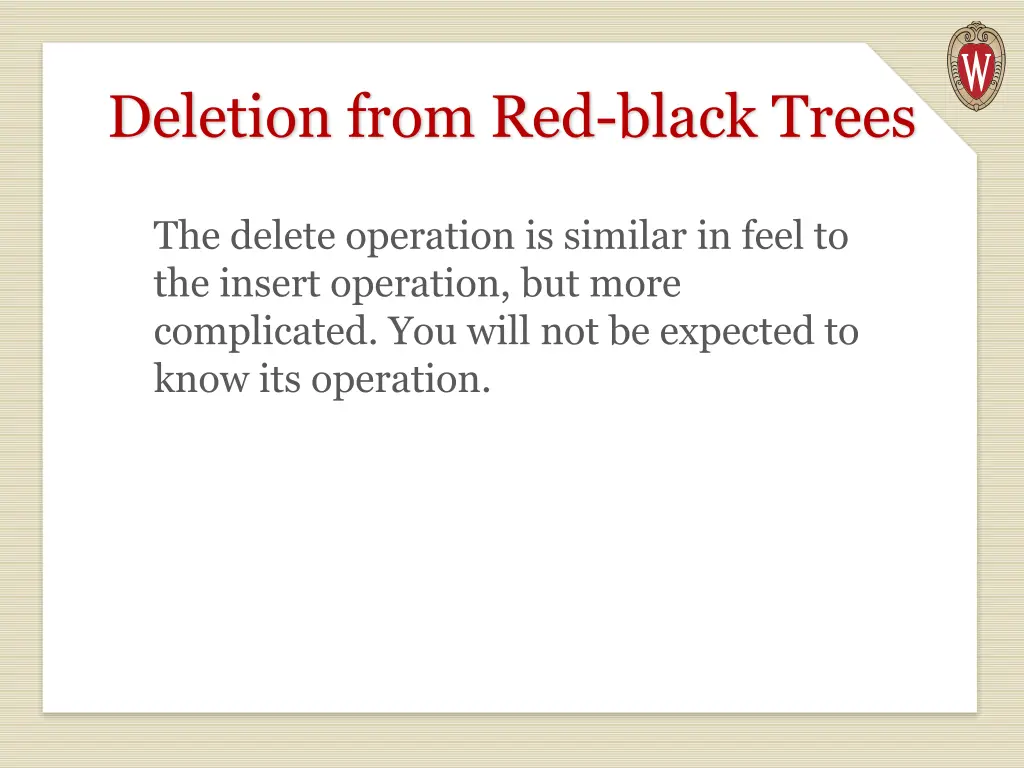 deletion from red black trees