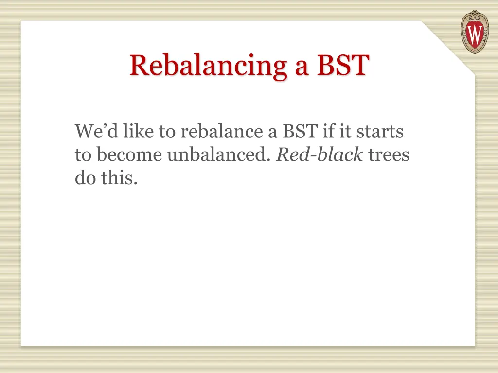 rebalancing a bst