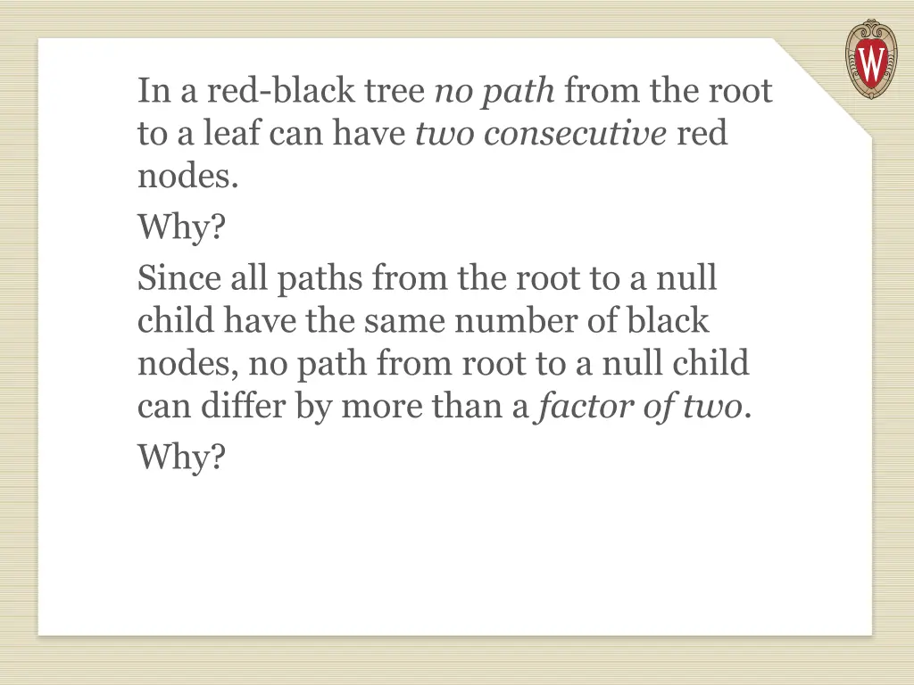 in a red black tree no path from the root