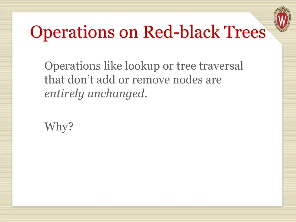 operations on red black trees