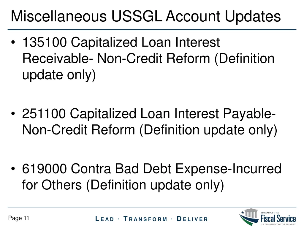 miscellaneous ussgl account updates 1