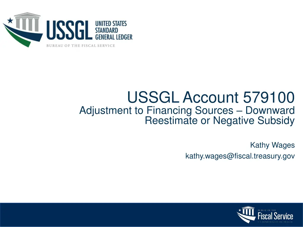 ussgl account 579100 adjustment to financing