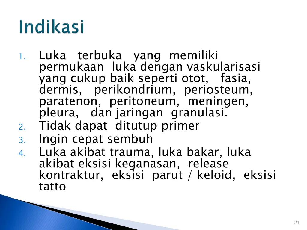 luka permukaan luka dengan vaskularisasi yang