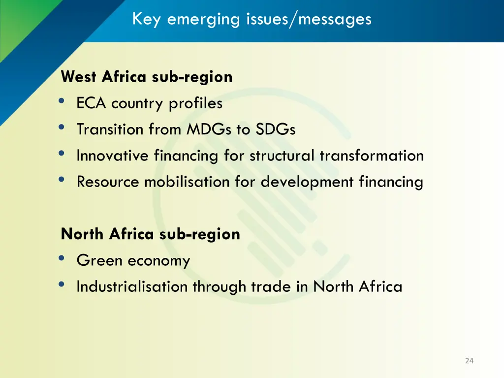 key emerging issues messages 1