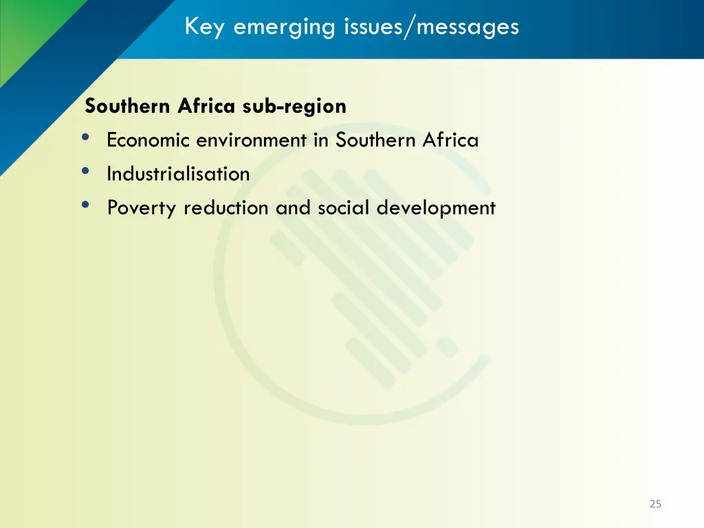key emerging issues messages 2