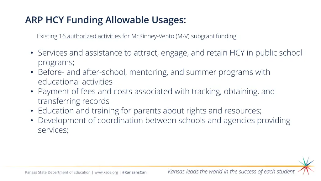 arp hcy funding allowable usages 1