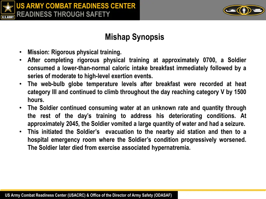 us army combat readiness center readiness through 1