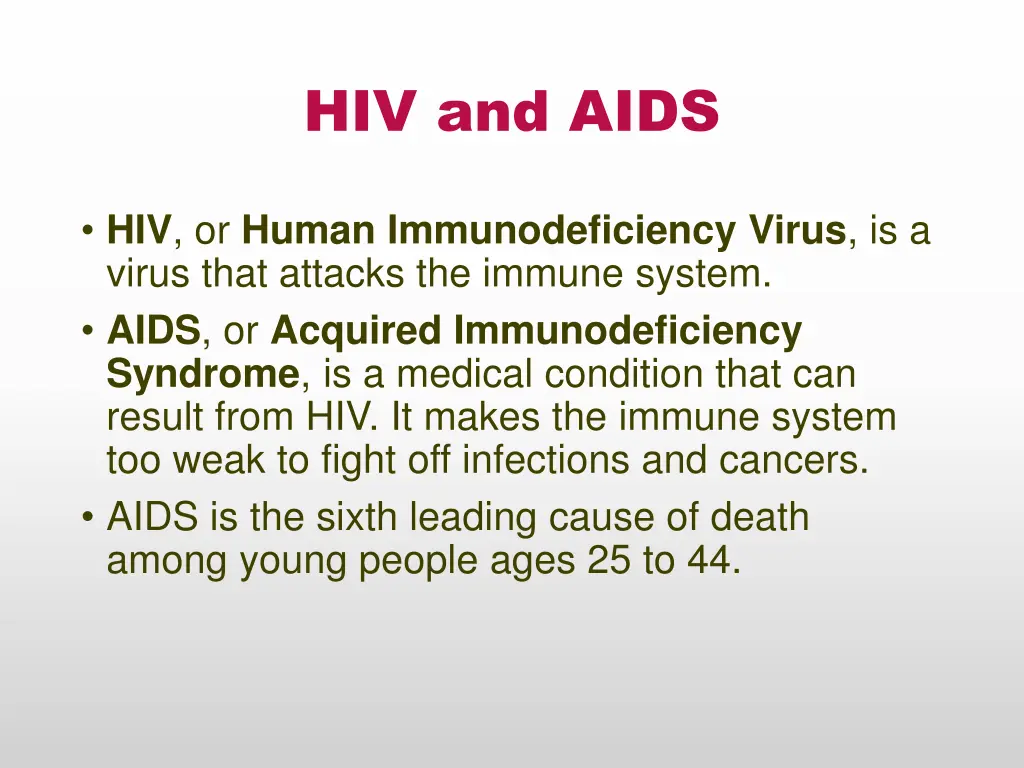 hiv and aids