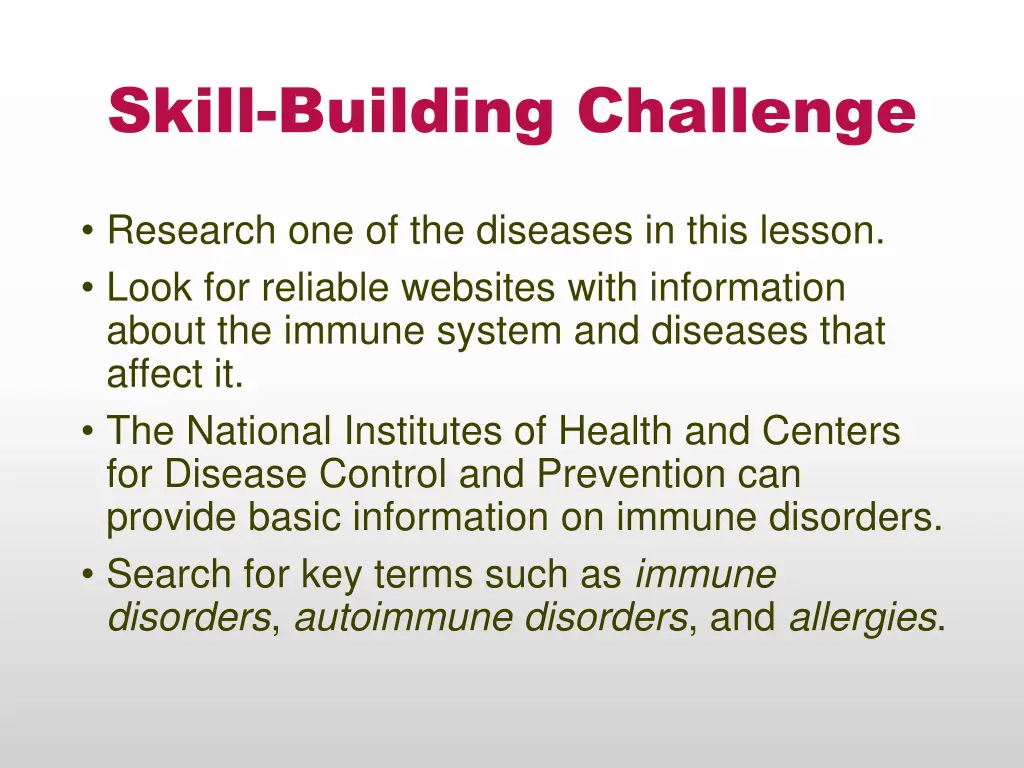 skill building challenge