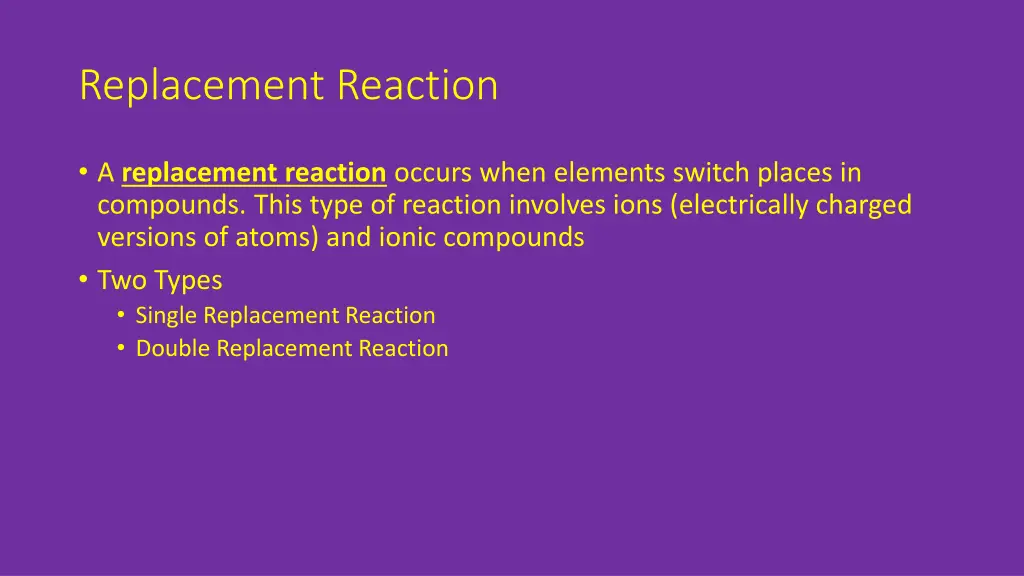 replacement reaction