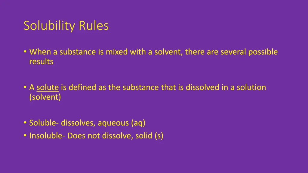 solubility rules