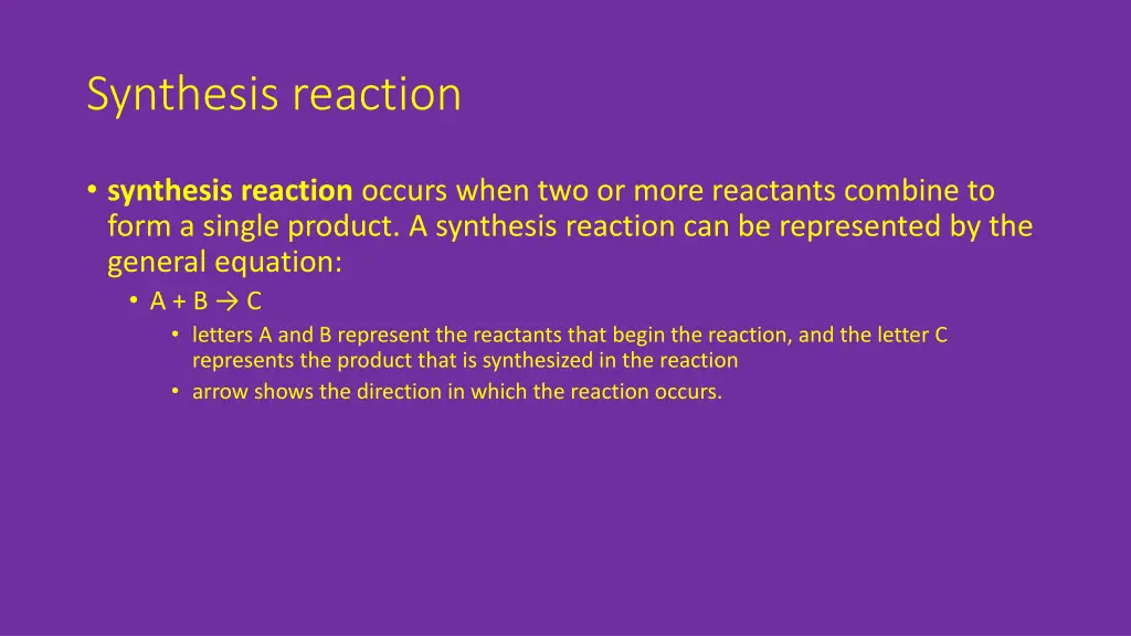 synthesis reaction