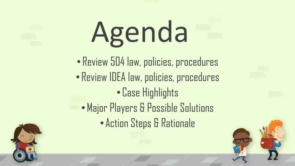 agenda review 504 law policies procedures review
