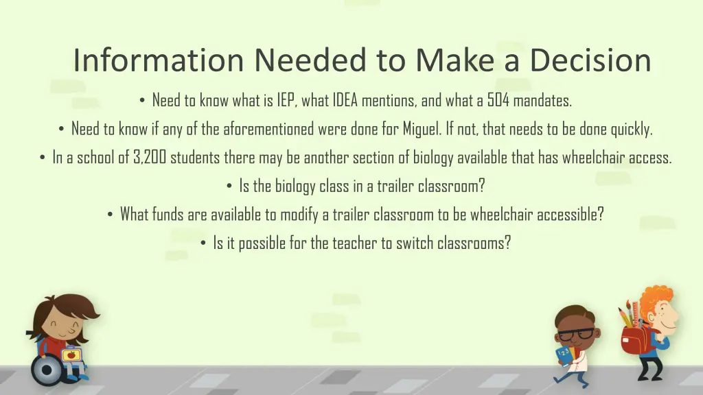 information needed to make a decision need