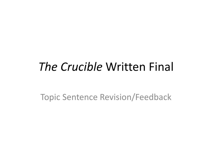 the crucible written final