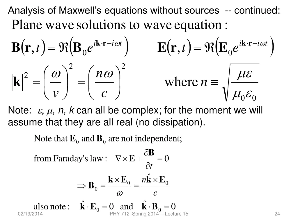 analysis of maxwell s equations without sources 2