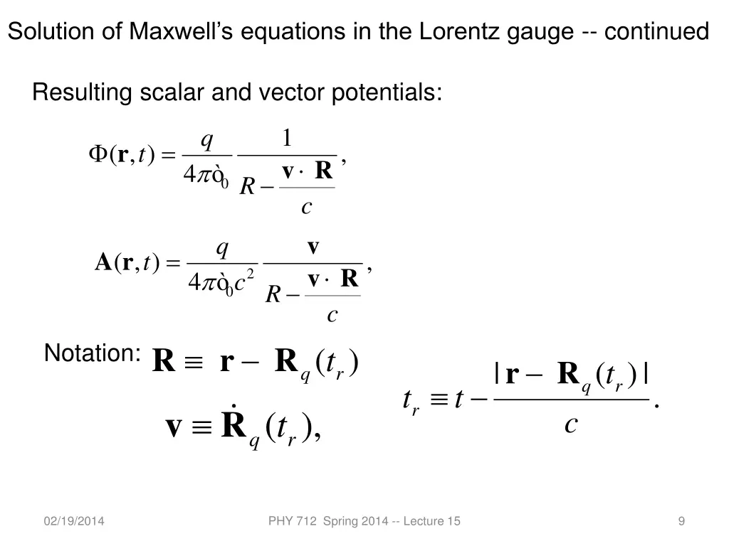 solution of maxwell s equations in the lorentz 2