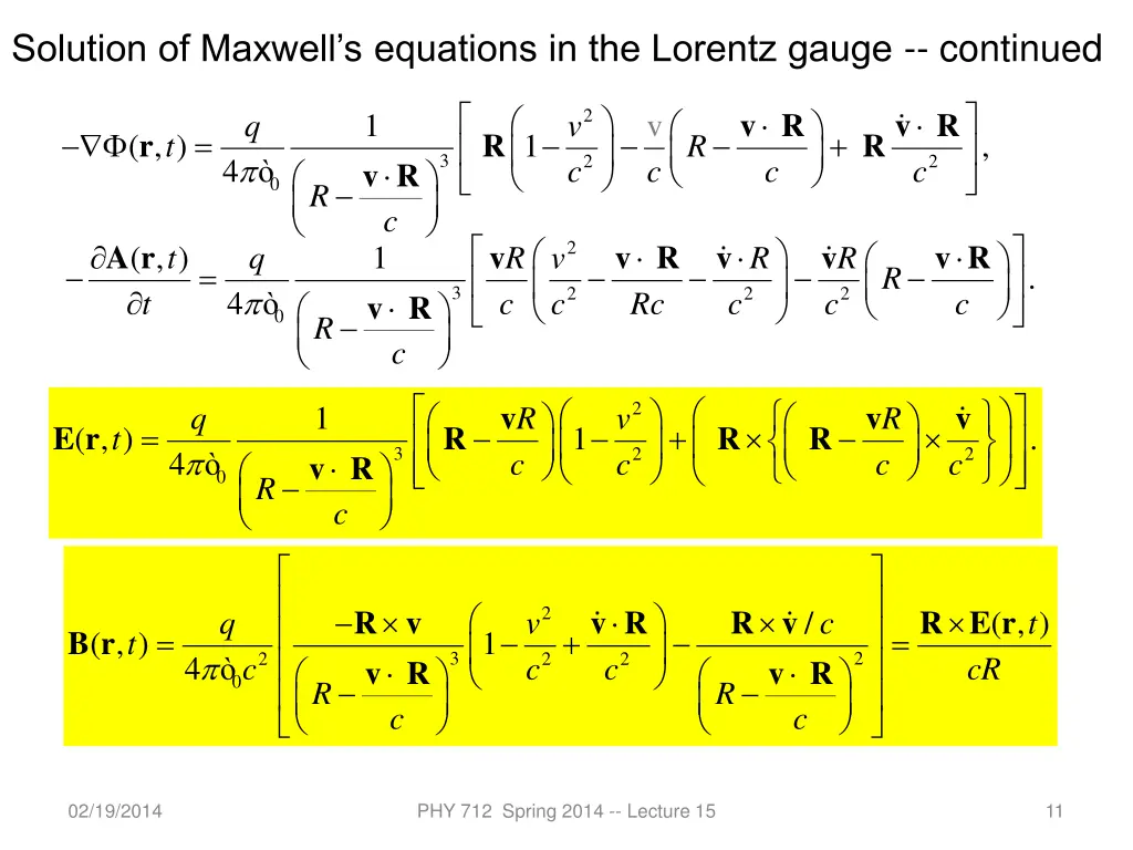 solution of maxwell s equations in the lorentz 4