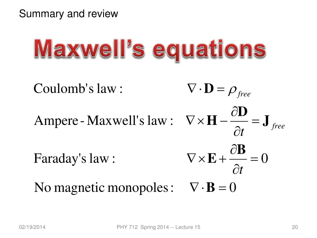 summary and review