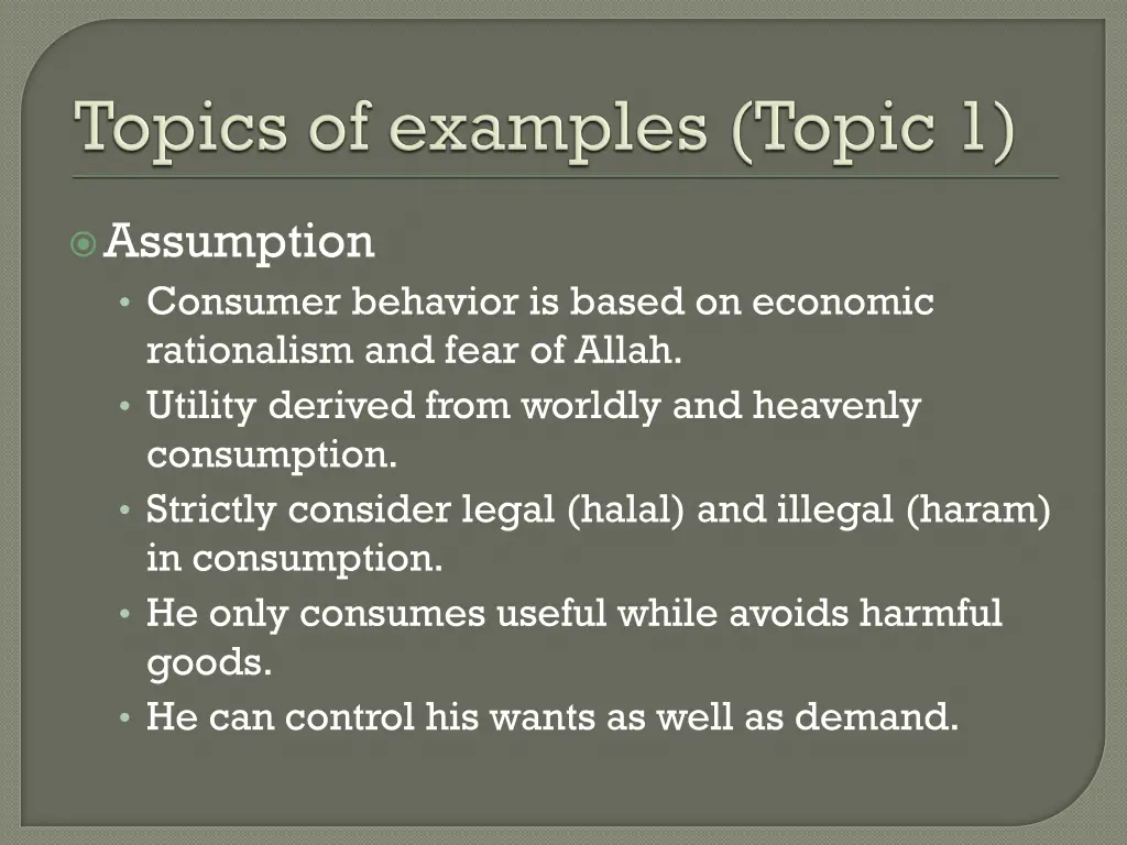 assumption consumer behavior is based on economic