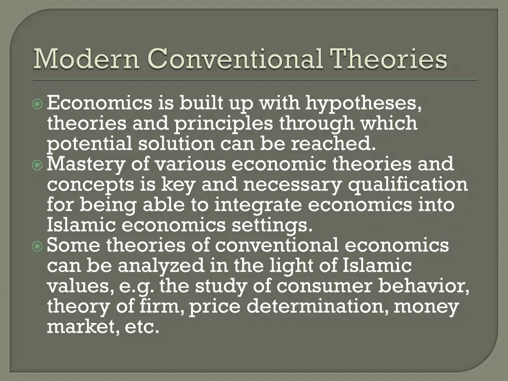 economics is built up with hypotheses theories