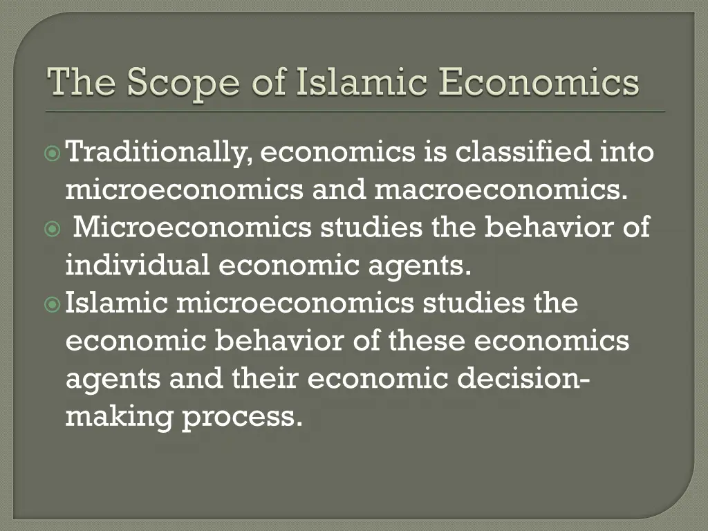traditionally economics is classified into