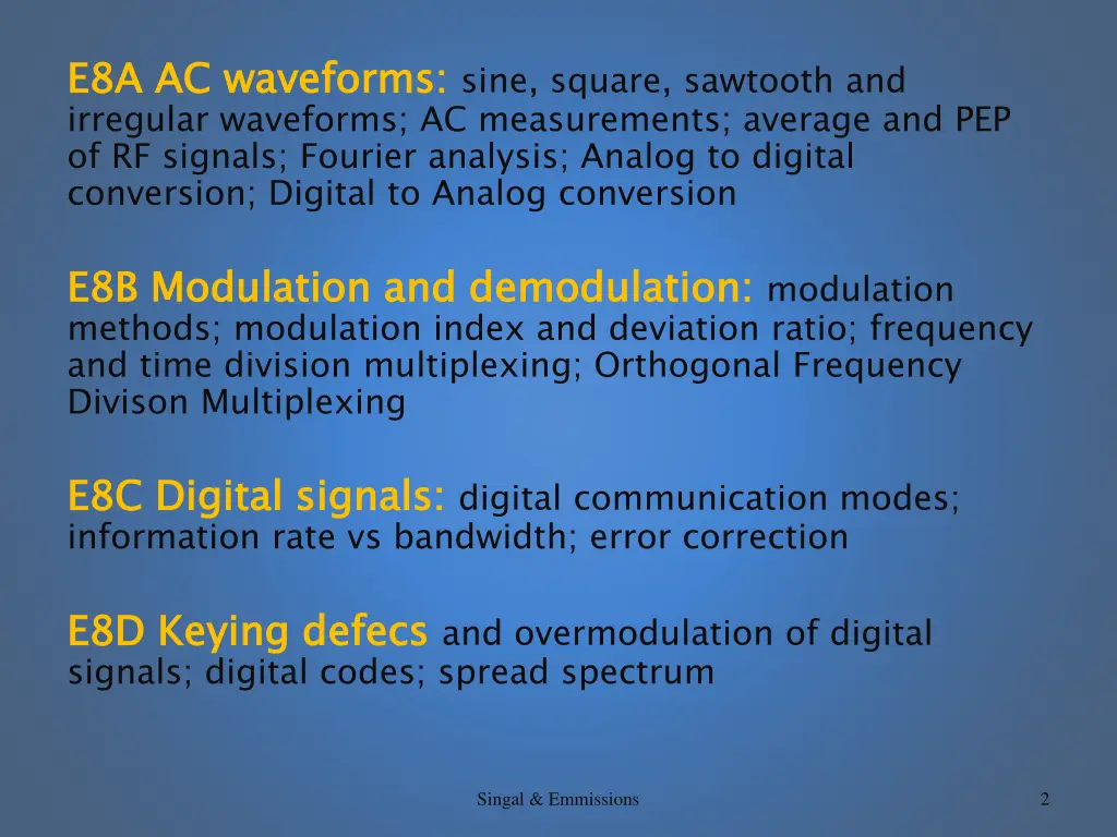 e8a ac waveforms irregular waveforms